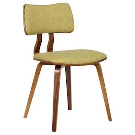 Mid-Century Dining Chair in Walnut Wood with Upholstered Seat