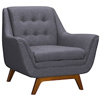 Mid-Century Sofa Chair in Champagne Wood Finish