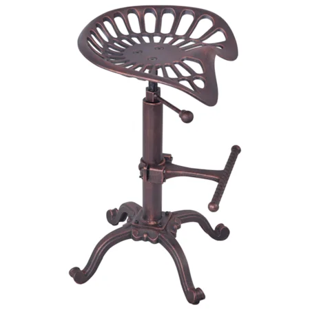 Industrial Adjustable Tractor Bar Stool in Industrial Copper