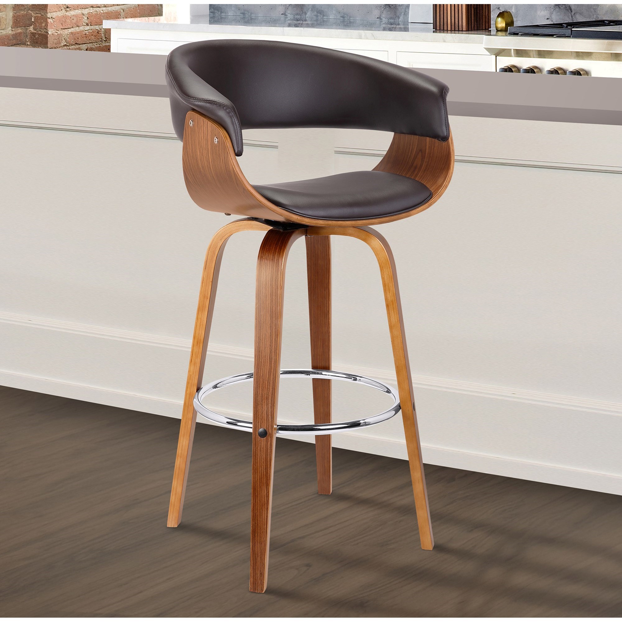 Armen Living Julyssa 26" Mid-Century Swivel Barstool