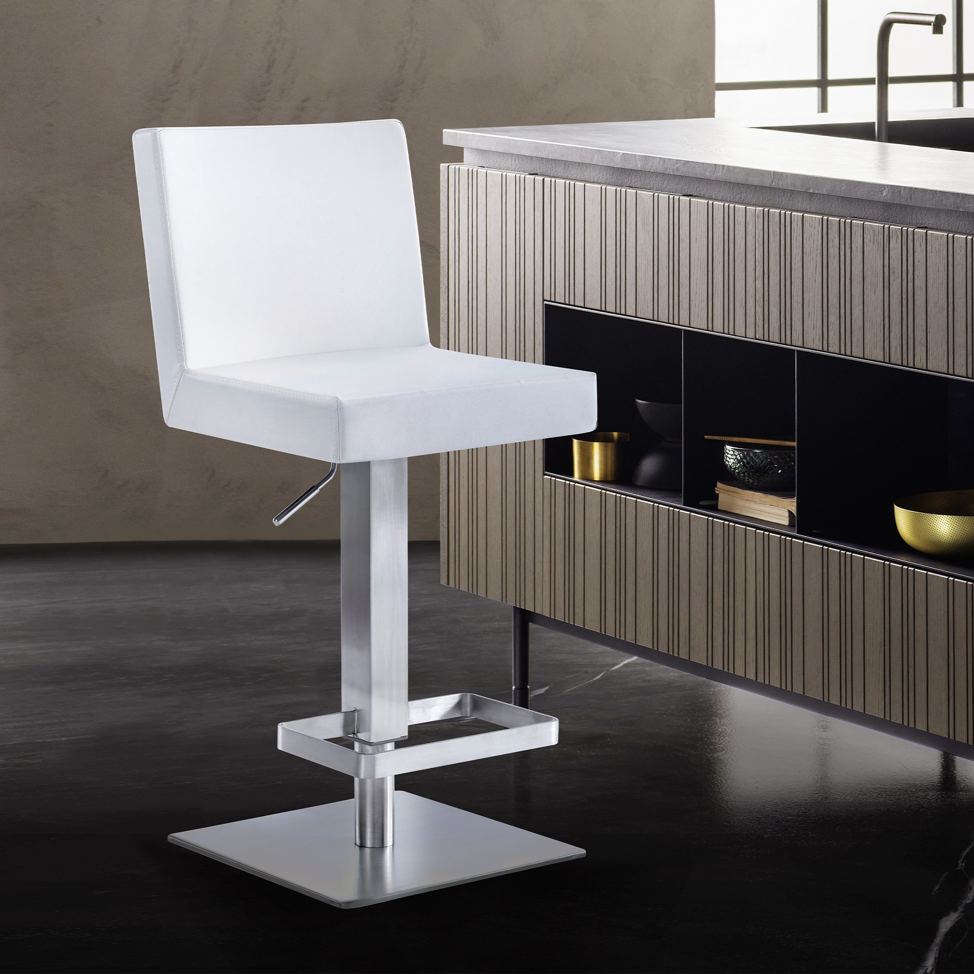 Armen Living Legacy Adjustable Swivel Bar Stool