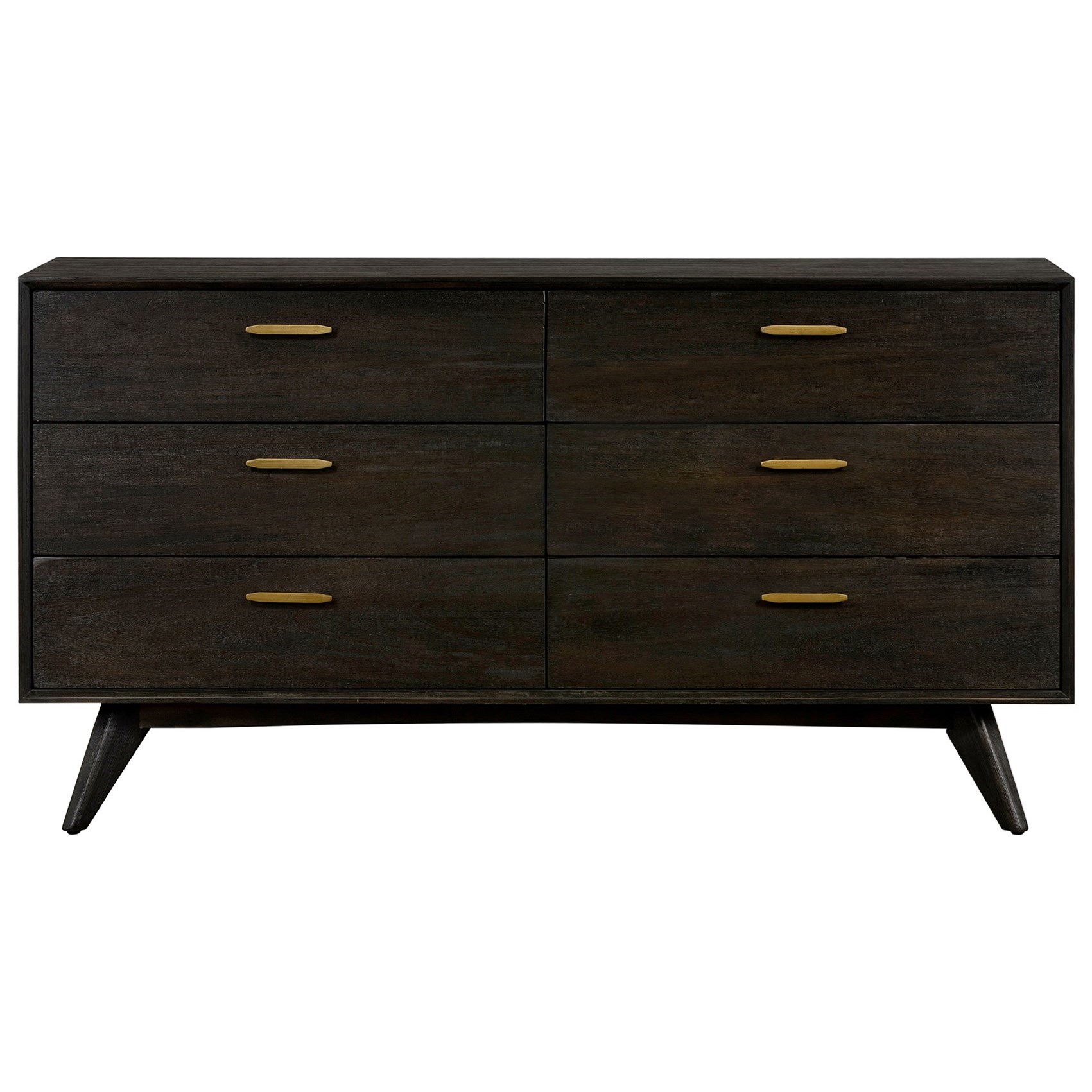 Armen Living Loft 4 Piece Acacia King Bedroom Set with Dresser