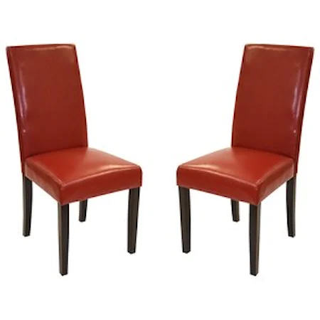  Set of 2 Bonded Leather Dining Side Chairs