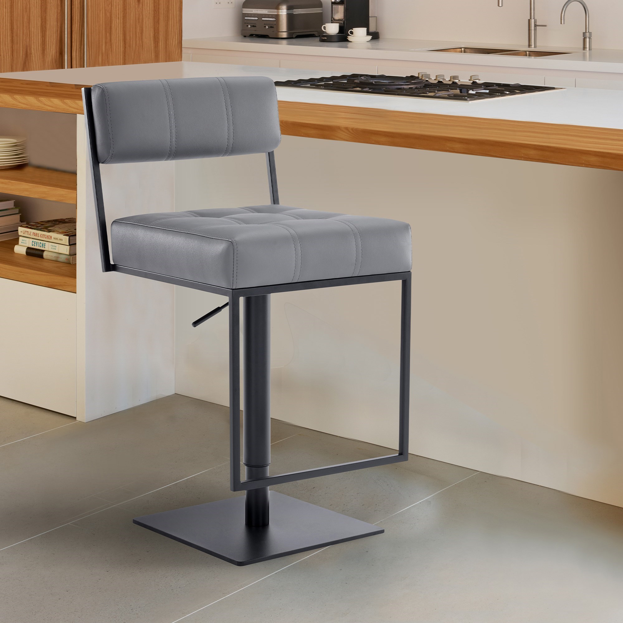 Armen Living Michele Adjustable Height Swivel Bar Stool