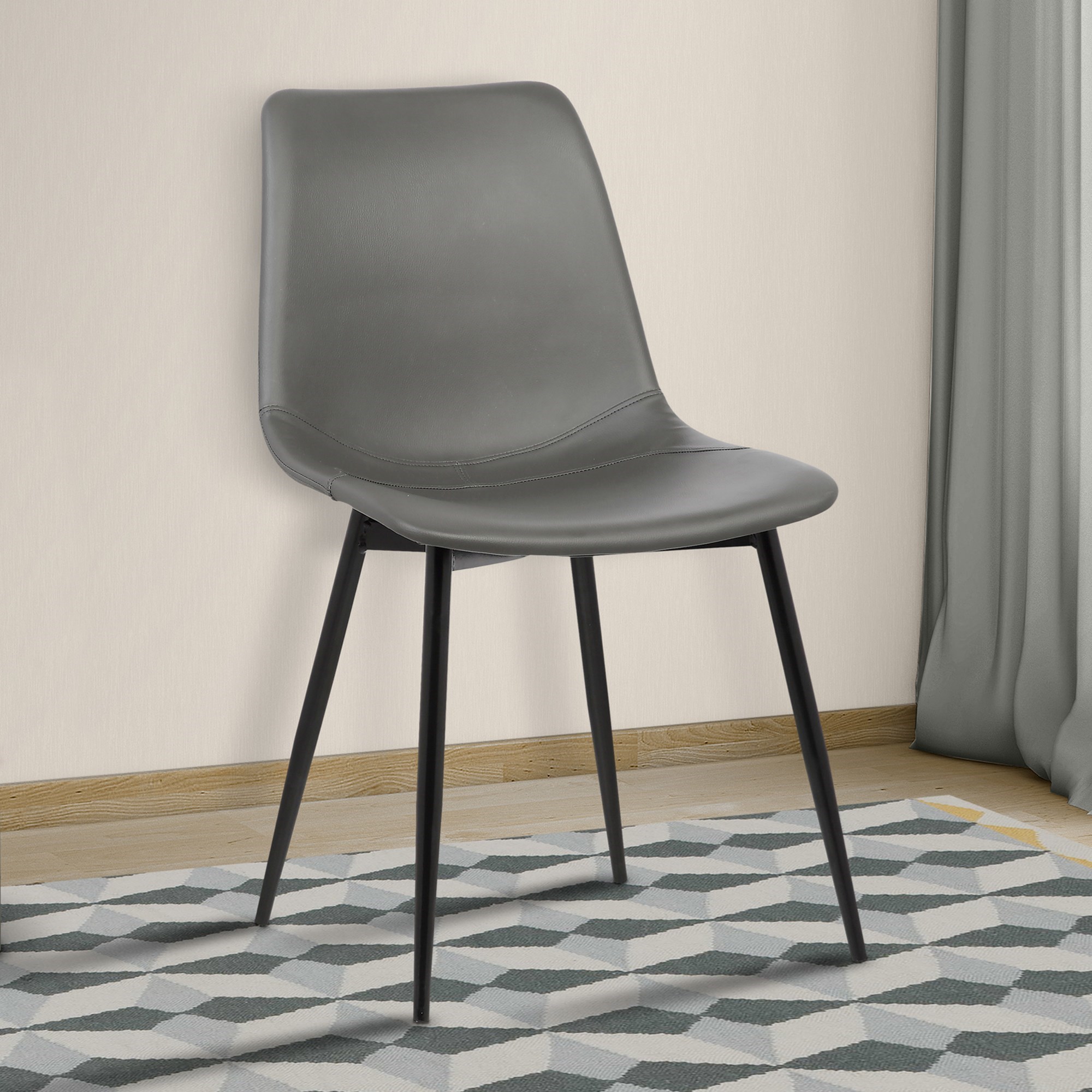 Armen Living Monte Contemporary Dining Chair in Faux Leather