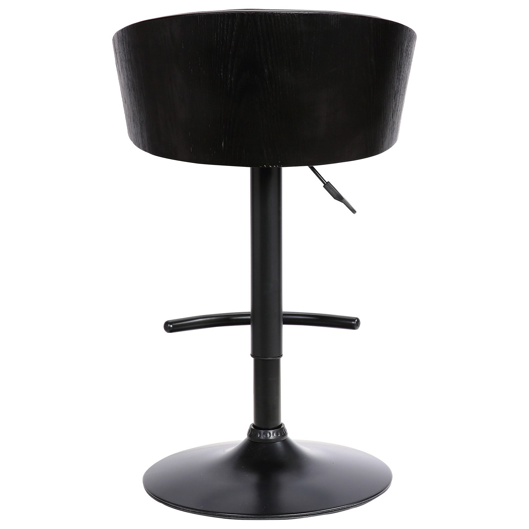 Adj. Black Faux Leather Swivel Barstool