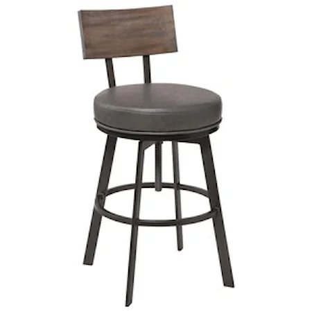 Mid-Century Adjustable Barstool in Mineral Finish