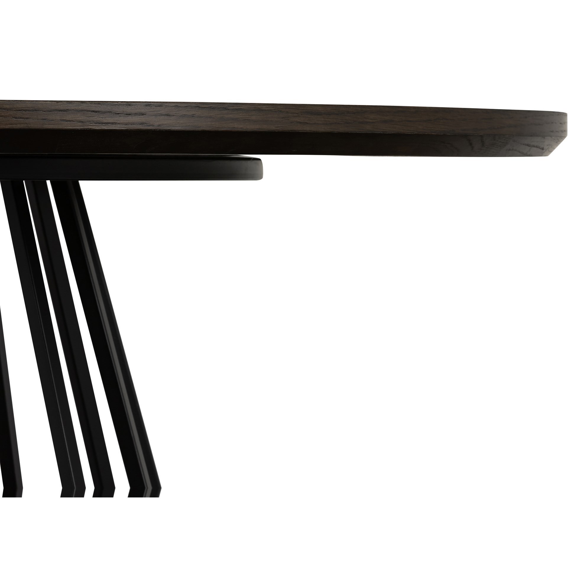 Armen Living Motion Oak and Metal Round Dining Table