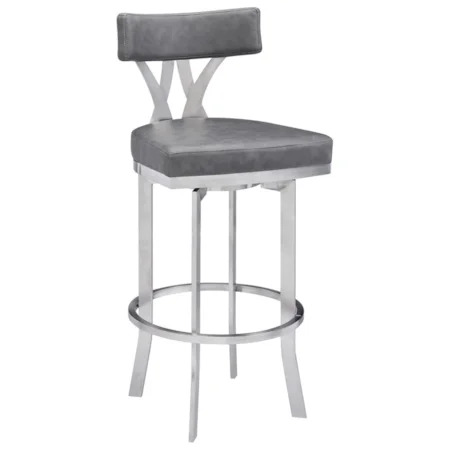 Contemporary 26" Counter Height Barstool in Faux Leather