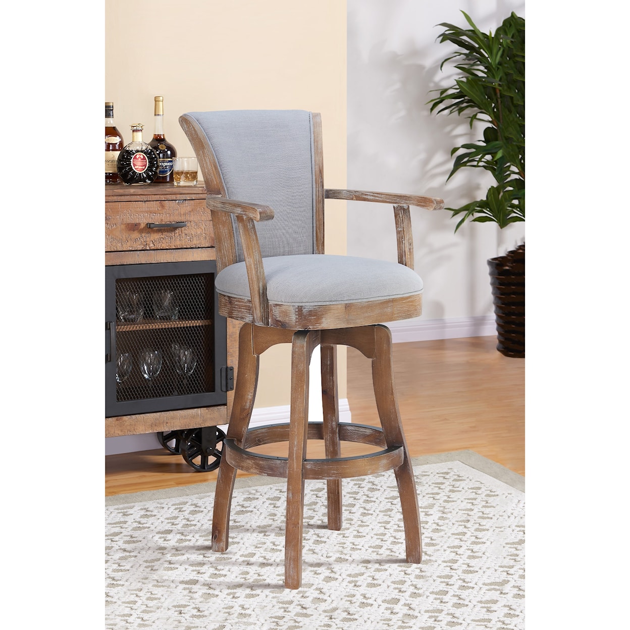 Armen Living Raleigh 26" Counter Height Swivel Barstool