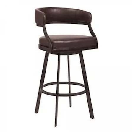 26" Counter Height Barstool in Auburn Bay and Brown Faux Leather