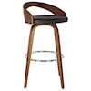 Armen Living Sonia 26" Counter Height Barstool in Walnut Finish