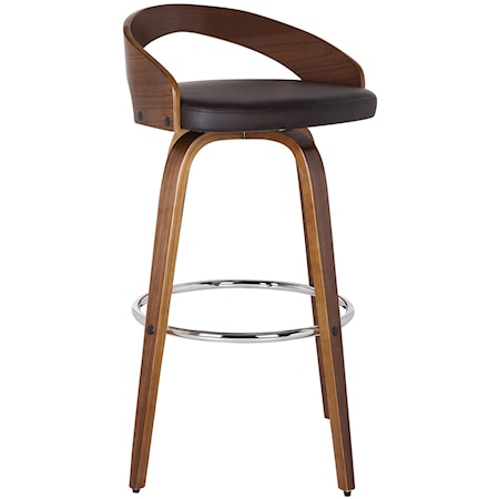 26" Counter Height Barstool in Walnut Finish