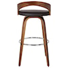 Armen Living Sonia 26" Counter Height Barstool in Walnut Finish