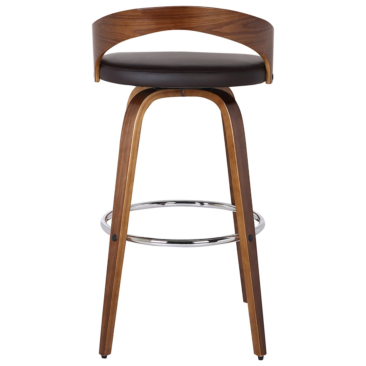 Armen Living Sonia 26" Counter Height Barstool in Walnut Finish