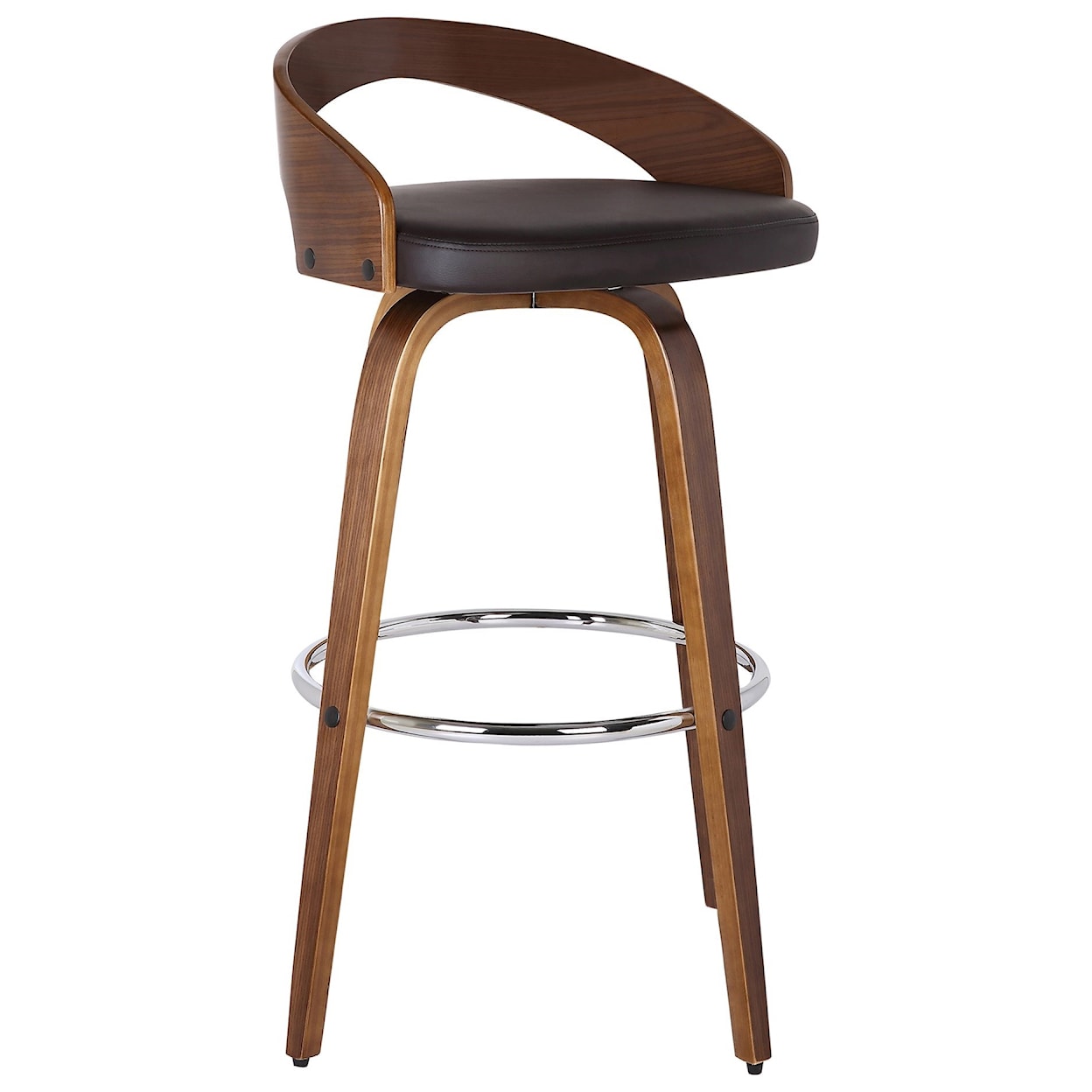 Armen Living Sonia 30" Bar Height Barstool in Walnut Finish