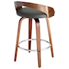 Armen Living Sonia 26" Counter Height Barstool in Walnut Finish