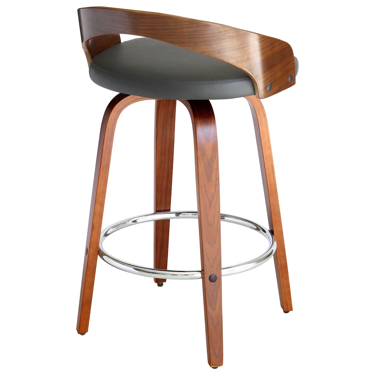 Armen Living Sonia 26" Counter Height Barstool in Walnut Finish