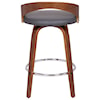 Armen Living Sonia 26" Counter Height Barstool in Walnut Finish