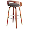 Armen Living Sonia 30" Bar Height Barstool in Walnut Finish