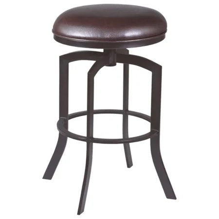 26" Counter Height Barstool in Auburn Bay Finish with Brown Faux Leather