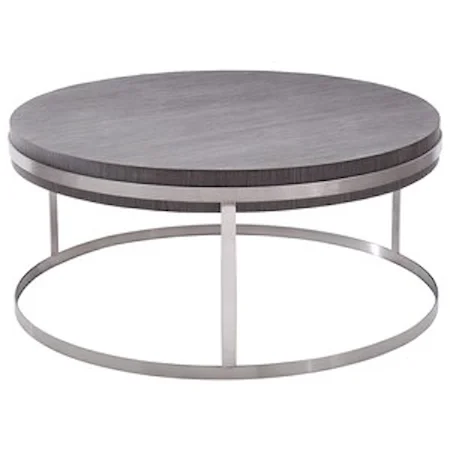 Contemporary Coffee Table in Brushed Stainless Steel finish with Grey Top