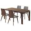 Armen Living Treviso Mid-Century Walnut Wood 5-Piece Dining Set