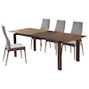 Armen Living Treviso Mid-Century Walnut Wood 5-Piece Dining Set