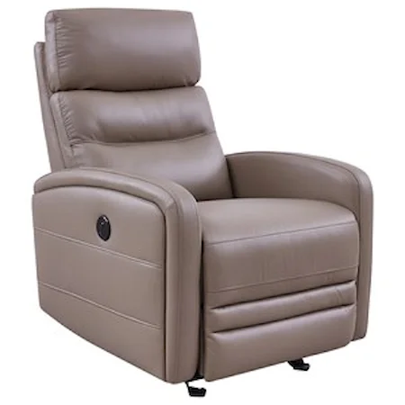 Contemporary Power Recliner in Genuine Leather