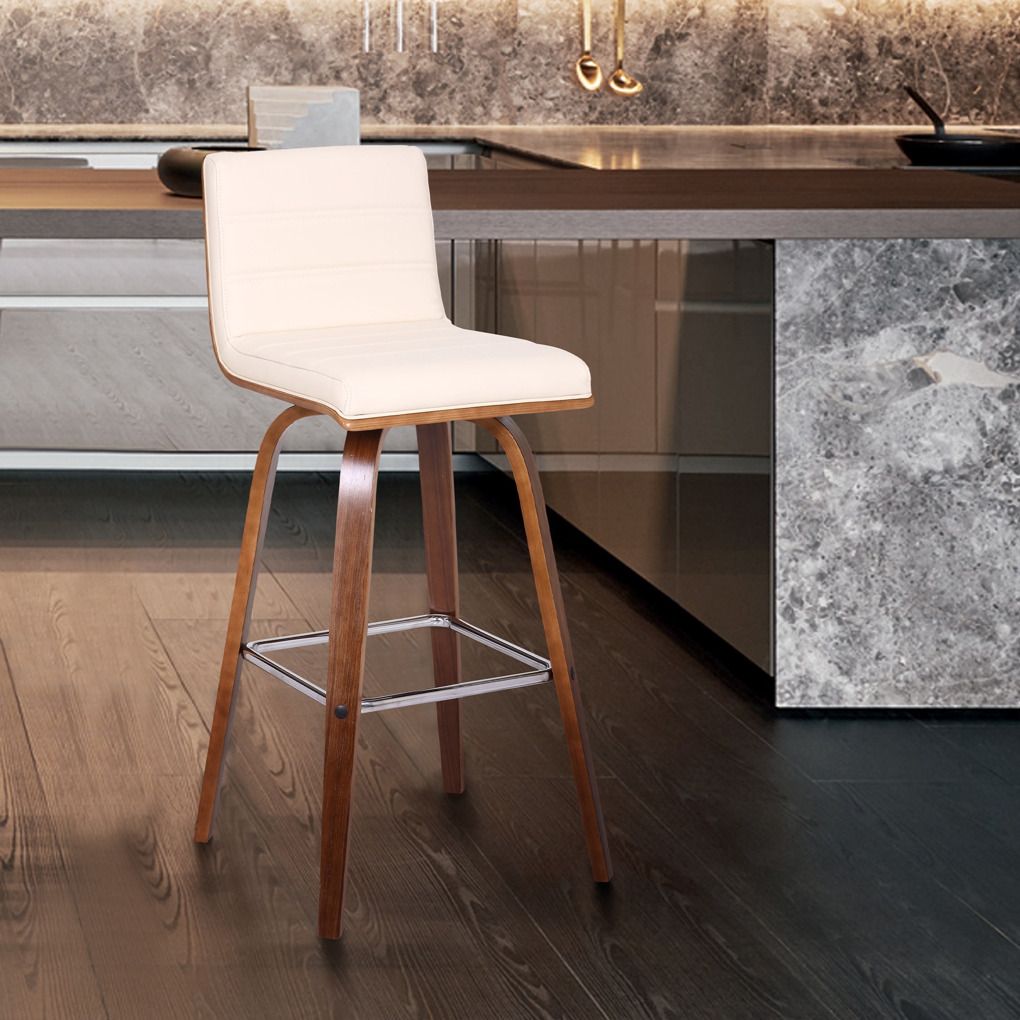 Armen Living Vienna Upholstered Swivel Counter Stool