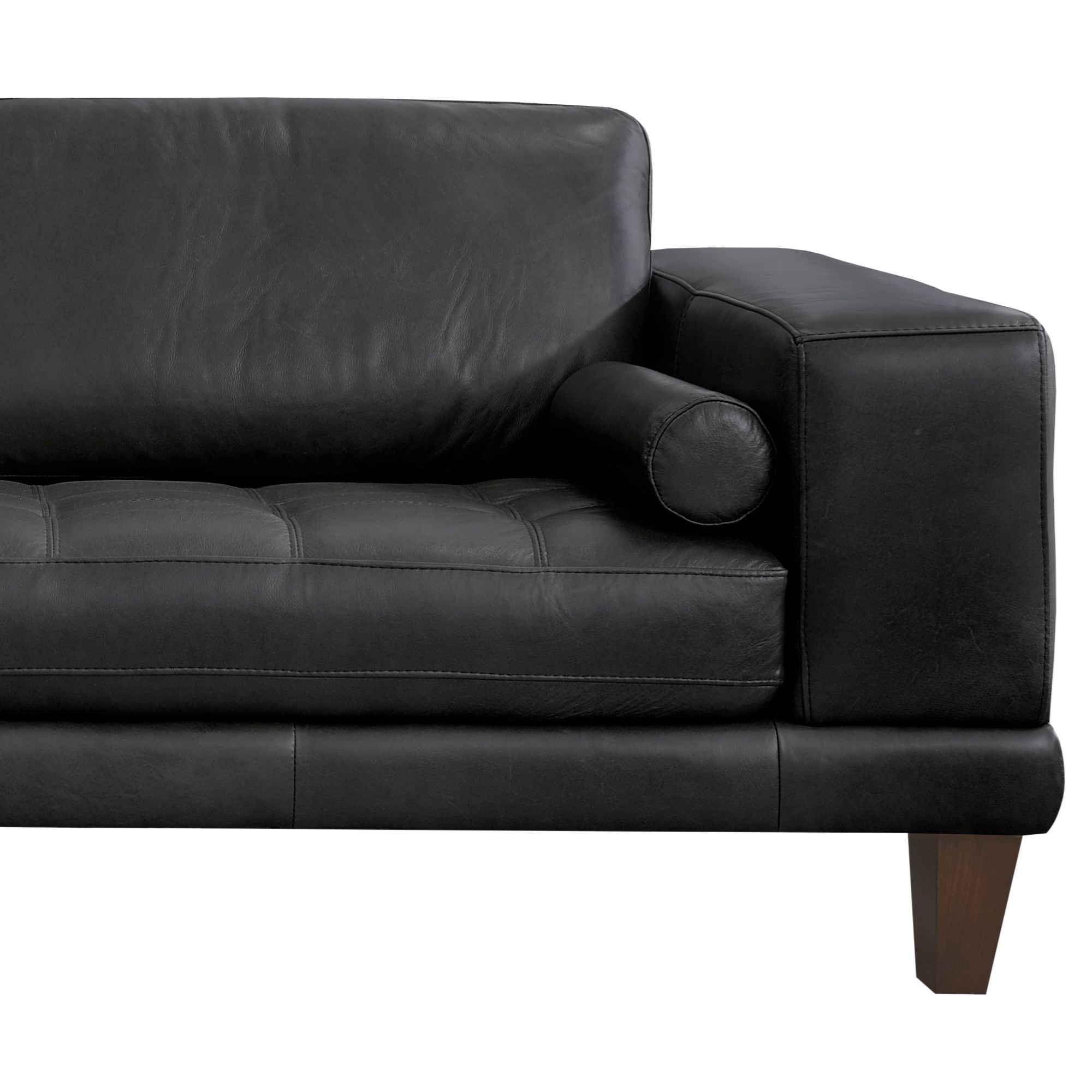Armen Living Wynne Upholstered Sofa with Bolster Pillows