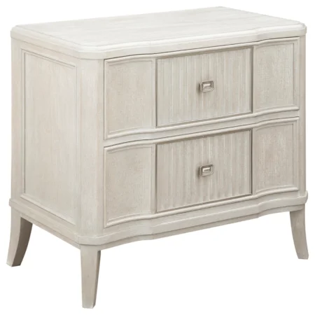 Glam Contemporary 2-Drawer Nightstand with Faux Alabaster Top