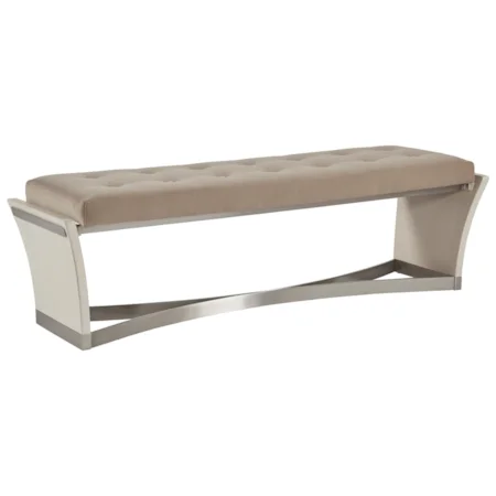 Glam Contemporary Bed Bench with Button Tufted Seat