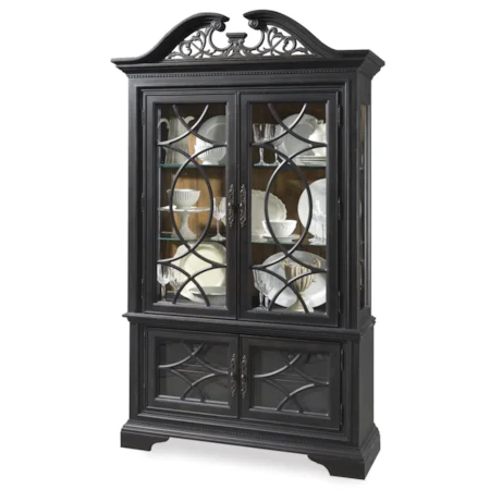 Display China Cabinet with Circular Wood Frework
