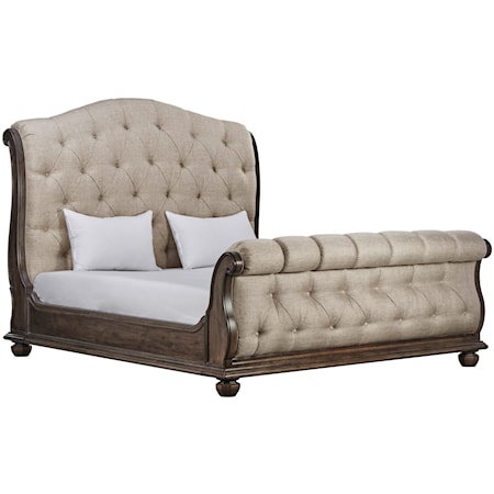 Queen Lanza Upholstered Tufted Bed