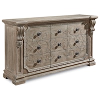 Traditional Wren Dresser with Scrolled Wood Carvings