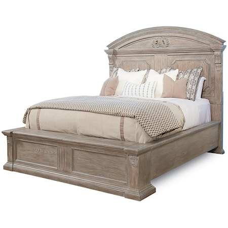 King Chambers Panel Bed with Storage Bench Footboard