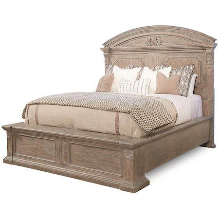 California King Chambers Panel Bed with Storage Bench Footboard