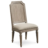 Mills Side Chair with Carved Wood Backrest
