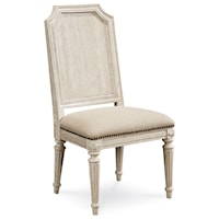 Mills Side Chair with Carved Wood Backrest