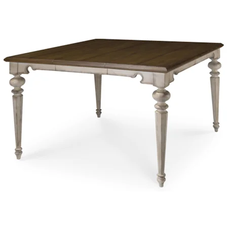 Counter Height Tobacco Top with Linen Apron Dining Table