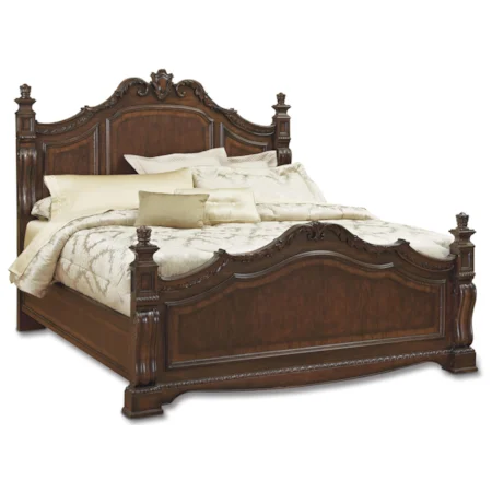 California King Panel Bed with Serpentine Shaping