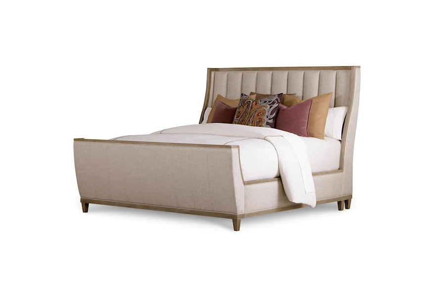 Cityscapes Queen Chelsea Upholstered Shelter Sleigh Bed by A.R.T. Furniture Inc at Baer's Furniture