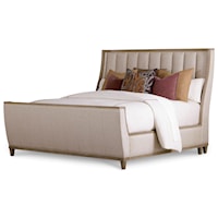 King Chelsea Upholstered Shelter Sleigh Bed