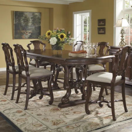 Counter Height Pub Table w/ 6 Counter Height Stools