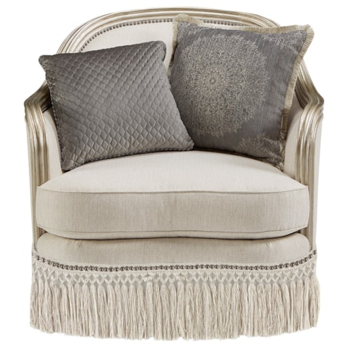 Traditional Upholstered Chair with Down-Blend Seat Cushion