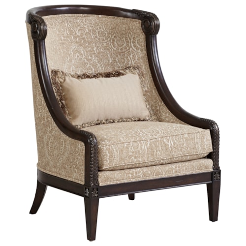 Carved Wood Accent Chair