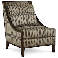 Transitional Exposed Wood Frame Accent Chair with Down-Blend Seat Cushion