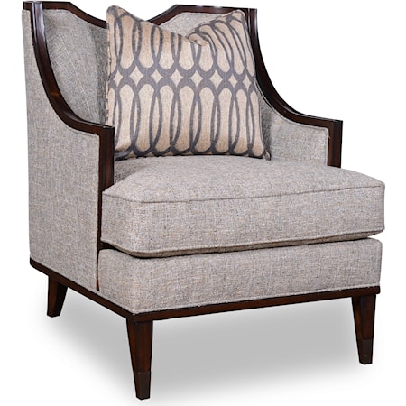 Transitional Chair with Exposed Wood Frame