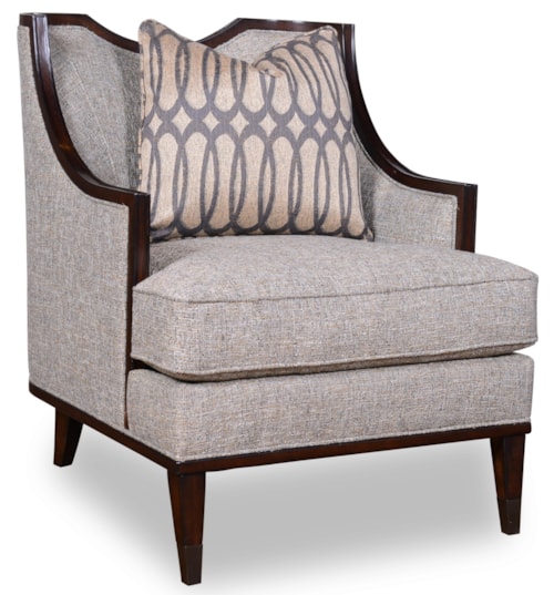 Transitional Chair with Exposed Wood Frame
